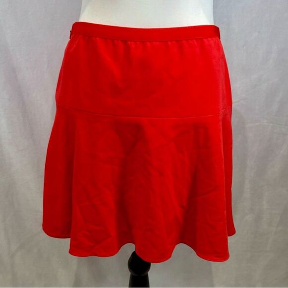 BCBGMAXAZRIA BRIGHT POPPY RED LUCY A-LINE SKIRT SIZE SMALL NWOT - Picture 4 of 7